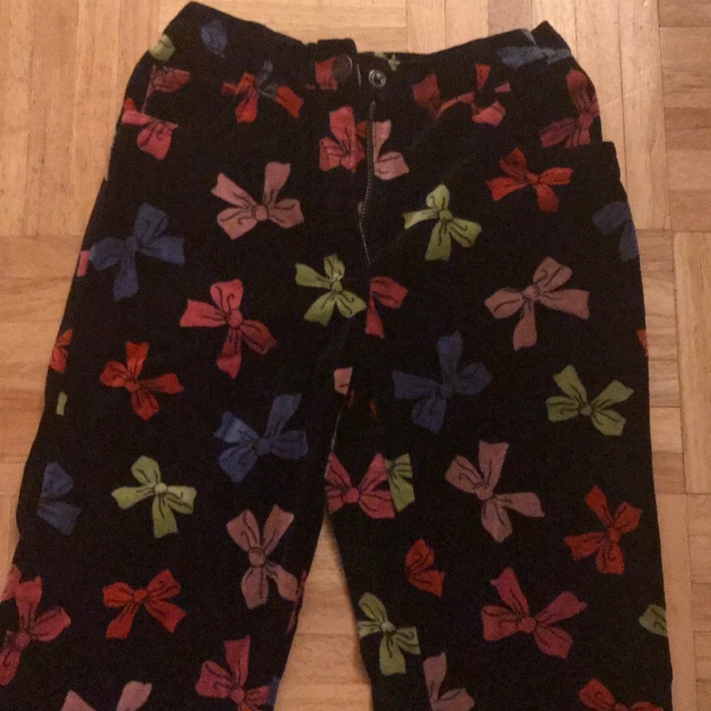 Talbots velour bow girl pants size 5